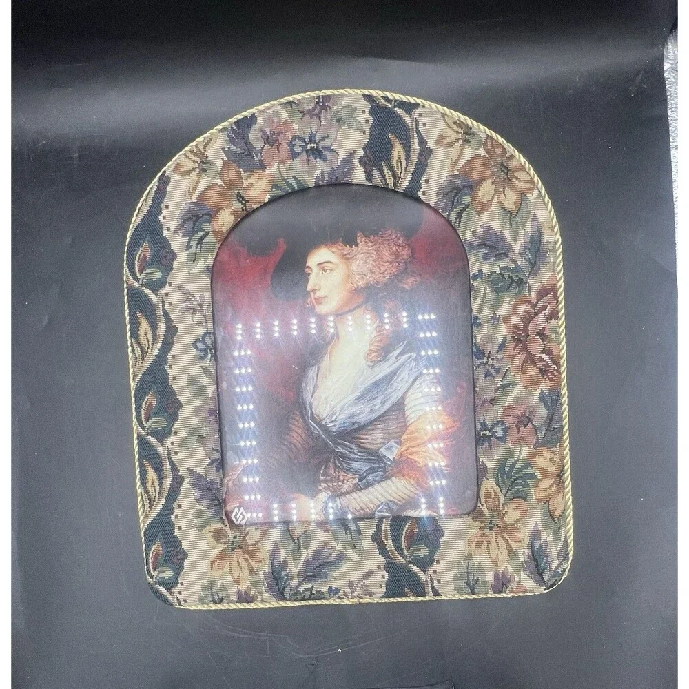 Vintage Needlepoint Frame Sarah Siddons Portrait Victorian Style Decor